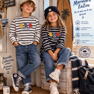 Marinière •ZaZOu•du 6 Mois au 8 ans • 2 Coloris