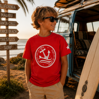 T.shirt Kids • ®Frères de la Côte • BY MARINE• Rouge 100% coton