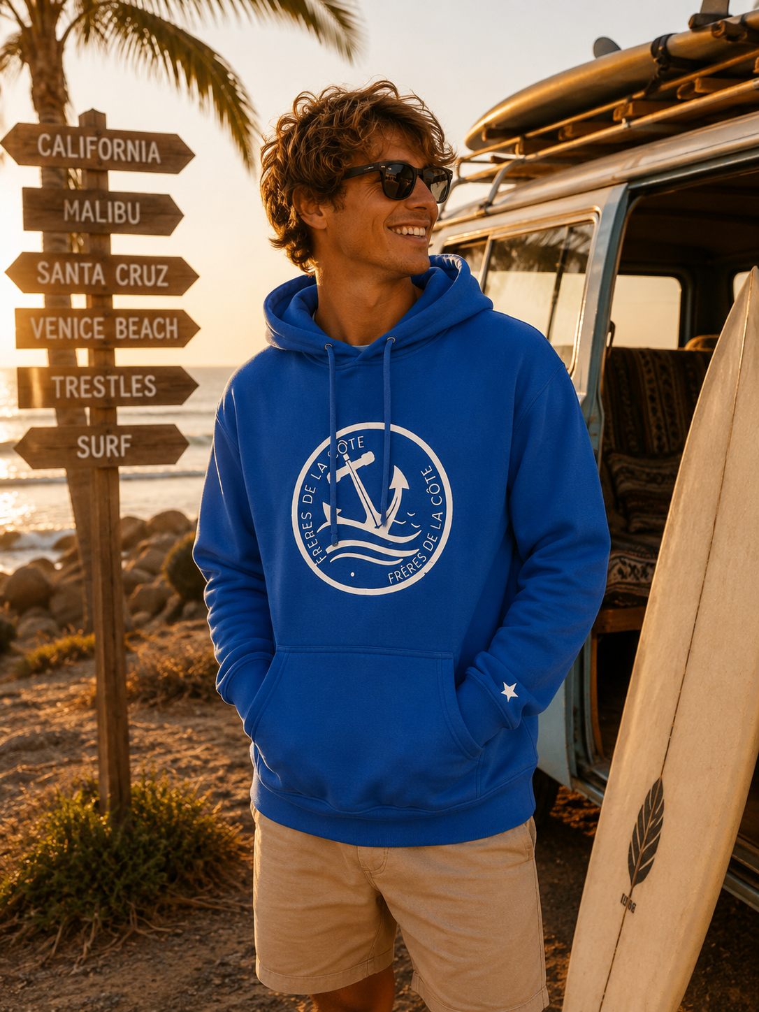 Sweat Capuche • ®Frères de la Côte • BY MARINE • Bleu Royal • Du S au 4XL – Image 3