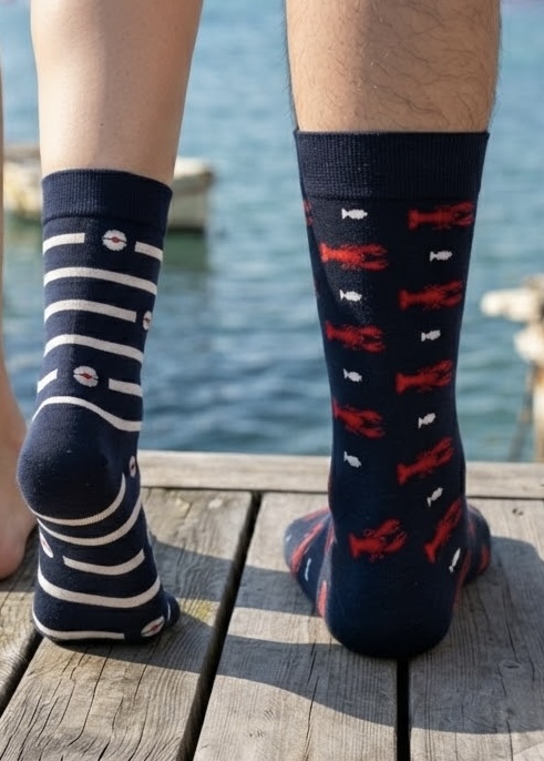 Chaussettes Adultes Motifs Marin•Lot de 2 paires •Unisexe •Week-end à la mer – Image 2