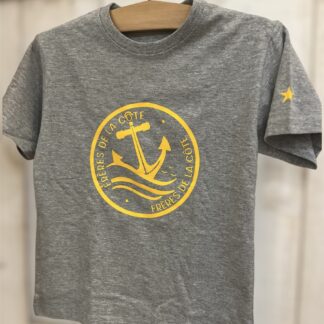 T.shirt Kids • ®Frères de la Côte ⭑BY MARINE • Gris Impression Jaune du 3/4 au 12/14 ans