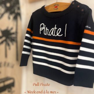 Pull Marin Pirate • en Maille 100% coton • Du 6 mois au 8 ans