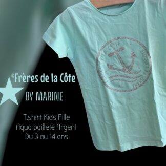 T.shirt Fille Pailleté • ®Frères de la Côte ⭑ BY MARINE • 100% coton du 3/4 au 12/14 ans