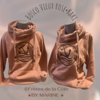 Sweat Bosco • Vieux rose • Broderie Kaki • du XS au XXL• unisexe
