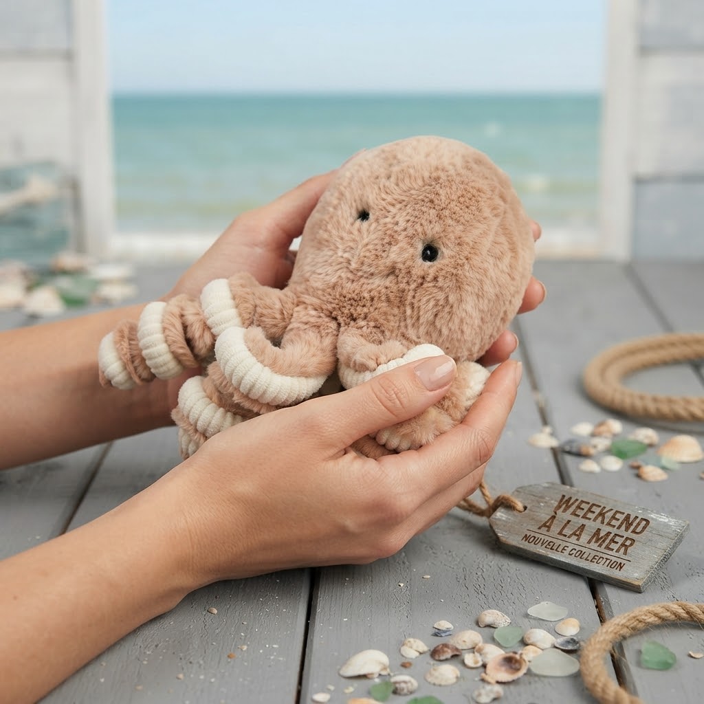 Doudou Poulpe Marin • Tout doux • Beige – Image 2