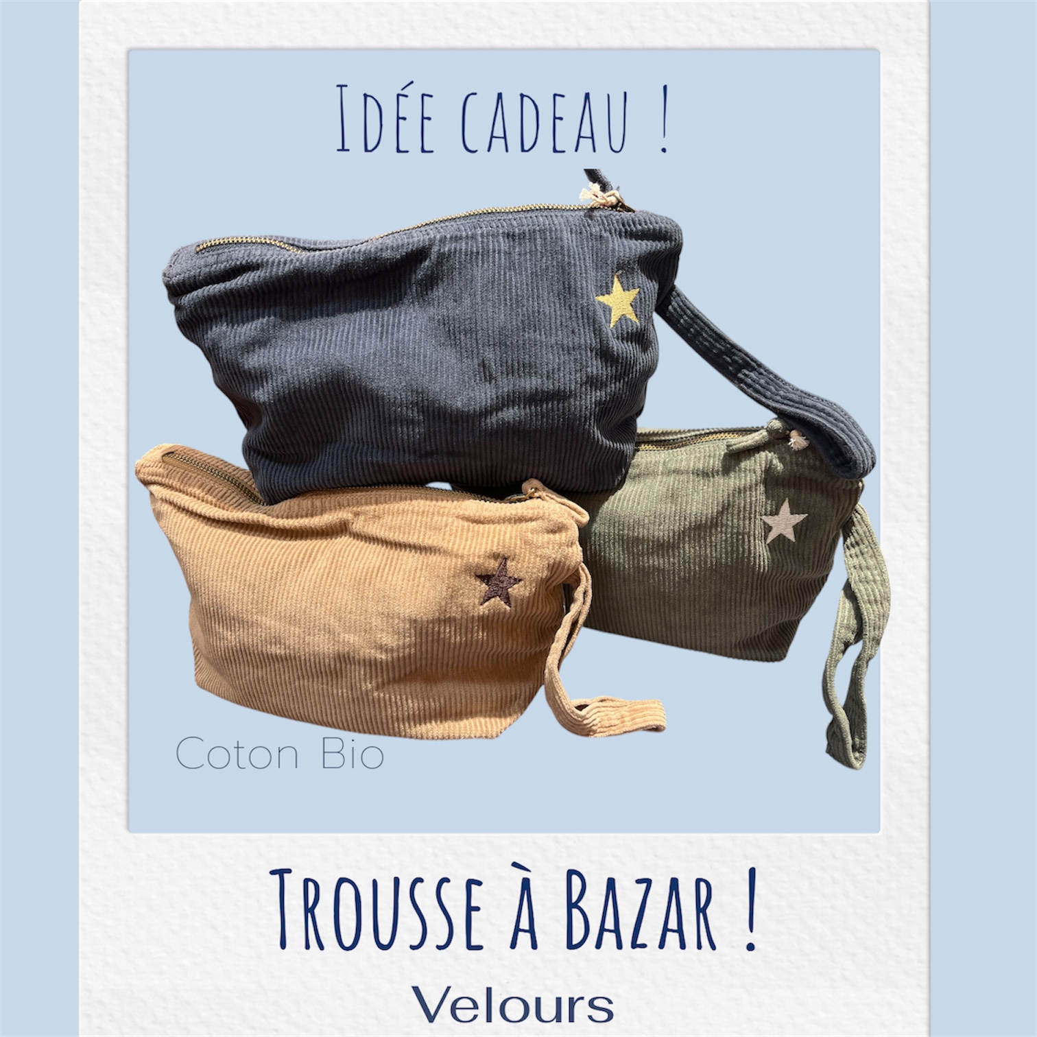 Trousse à Bazar • pochette écoresponsable velours • Brodée ®Frères de la Côte ⭑ BY MARINE – Image 9