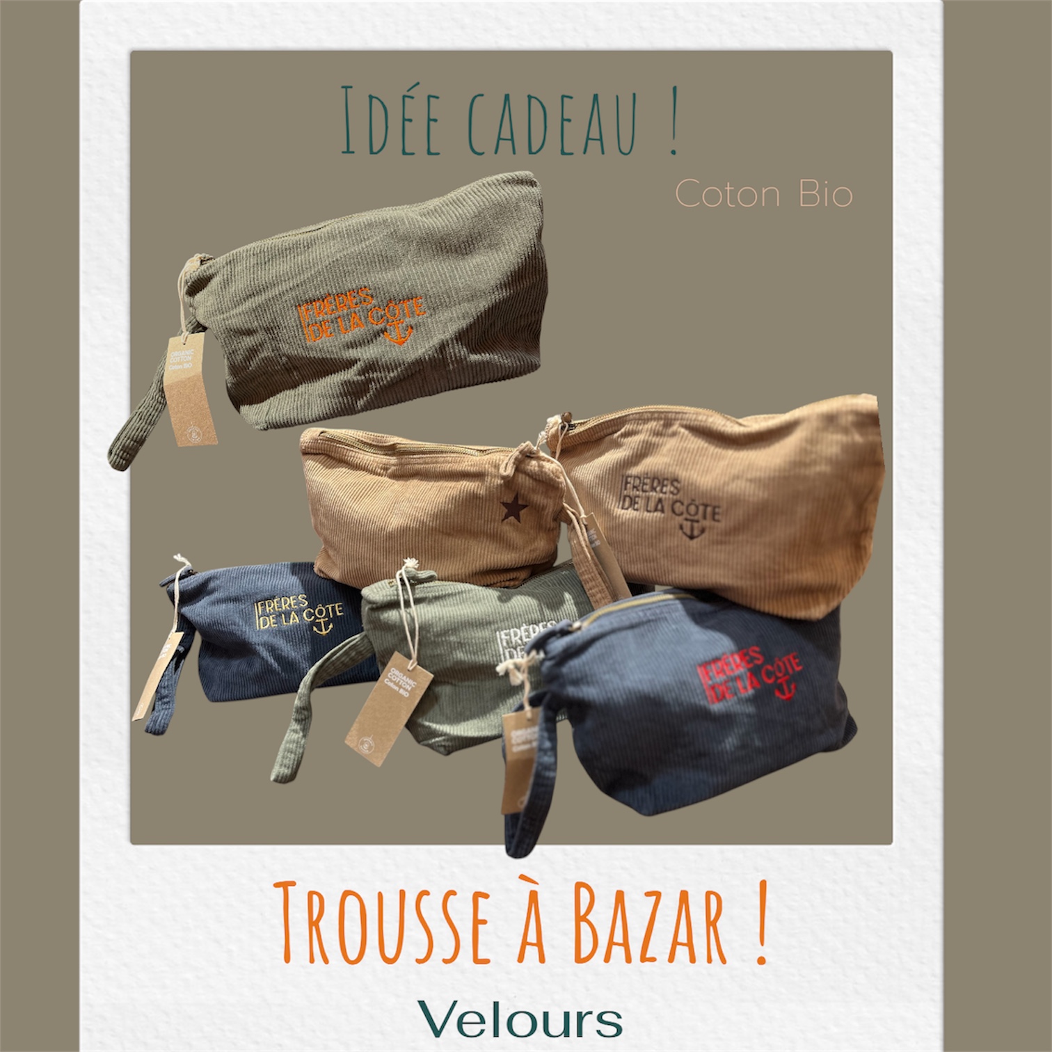 Trousse à Bazar • pochette écoresponsable velours • Brodée ®Frères de la Côte ⭑ BY MARINE – Image 5