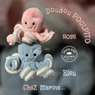 Doudou Poulpe Marin • Tout doux • Rose & Bleu