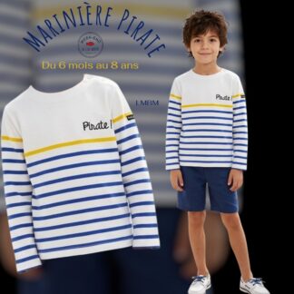 Marinière Royal Pirate • 100% coton interlock • du 6 mois au 8 ans