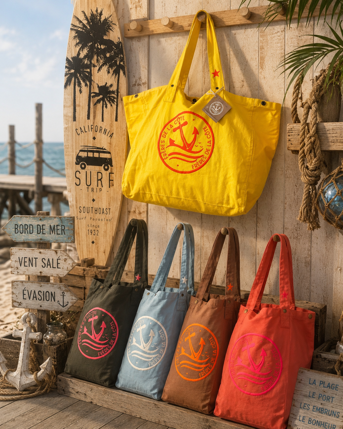 Sac shopping ®Frères de la Côte ⭑ BY MARINE • 100% coton – Image 4