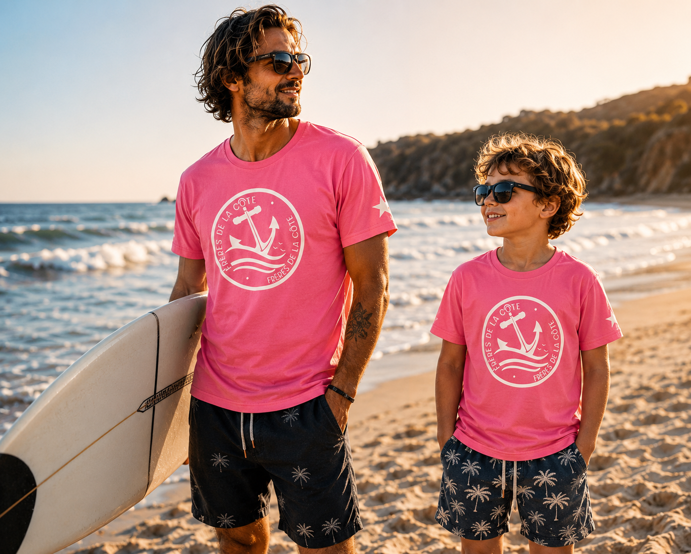 T.shirt REGULAR • ®Frères de la Côte ⭑ BY MARINE • Rose et Blanc