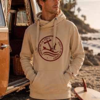 Sweat Le Bosco •  ®Frères de la Côte ⭑ by Marine • Caramel brodé Bordeaux • unisexe du XS au XXL