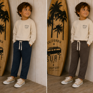 Pantalon Jogg • Coton molleton • 2 coloris • Du 6 mois au 8 ans
