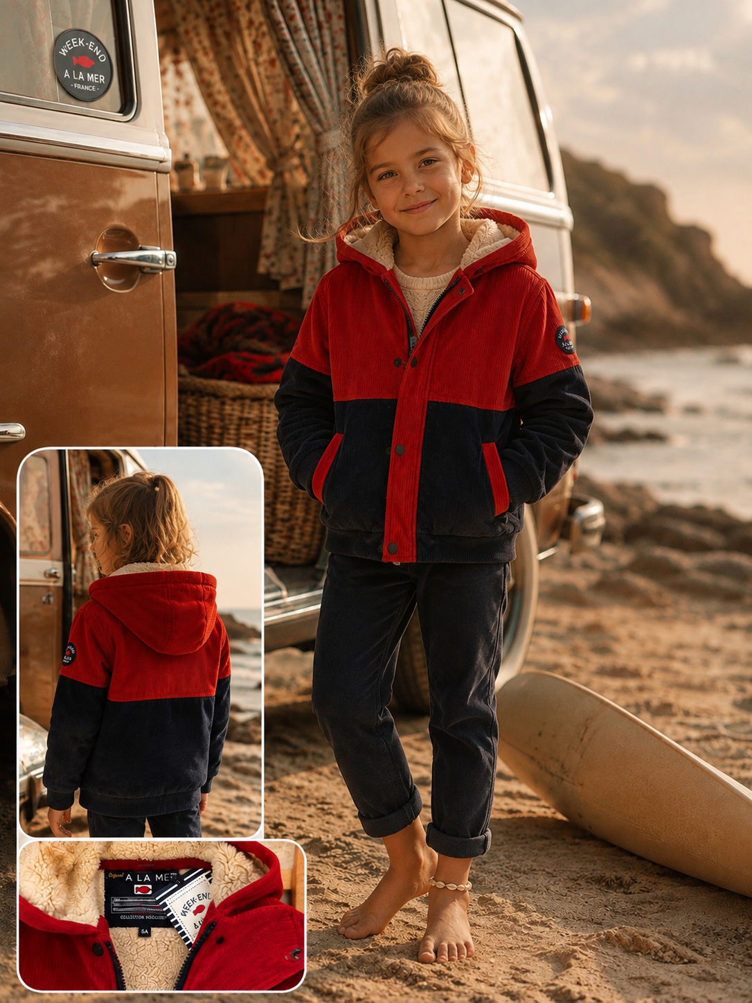 Veste en velours côtelé doublée Polaire • Week-end à la mer •du 12 mois au 8 ans bicolore – Image 7