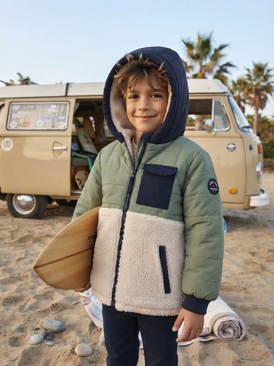 Veste bicolore polaire • Signée Week-end à la mer • Du 3 au 8 ans