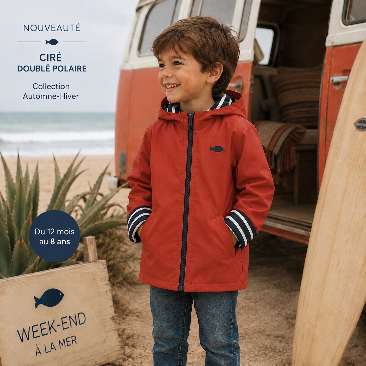 Ciré Breton • Polaire Brique • Coupe droite du 12 mois au 8 ans